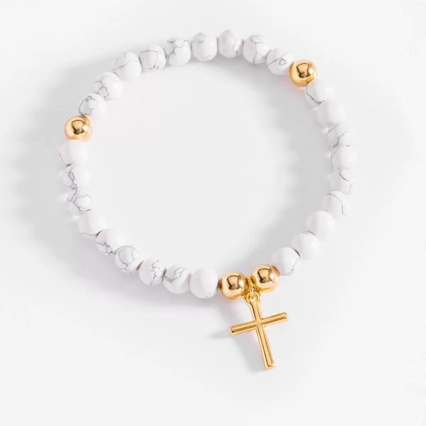 Pulsera De Cuarzo Hawlota Turquesa Blanca