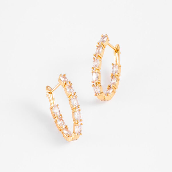 Aretes tipo arracada y piedra Diamonice®