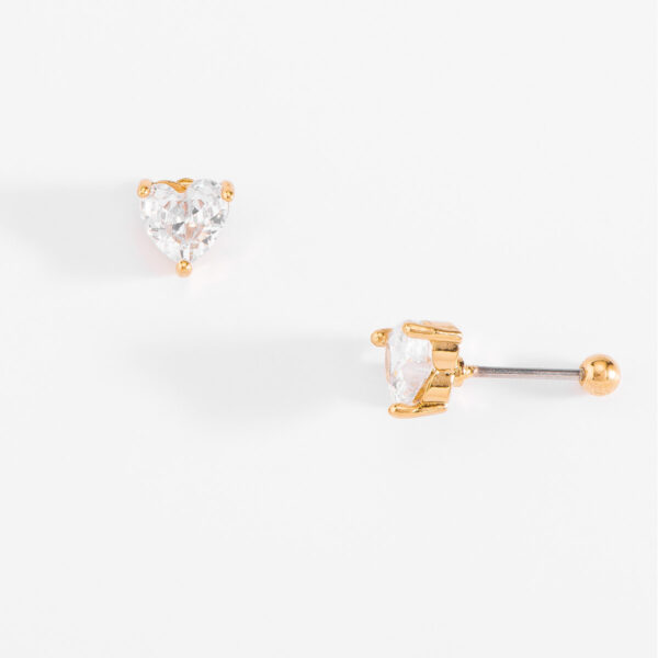 Aretes de oro 18k con Diamonice cristal corazón