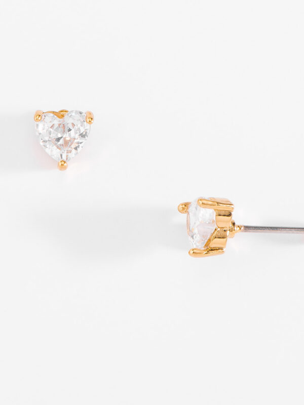 Aretes de oro 18k con Diamonice cristal corazón