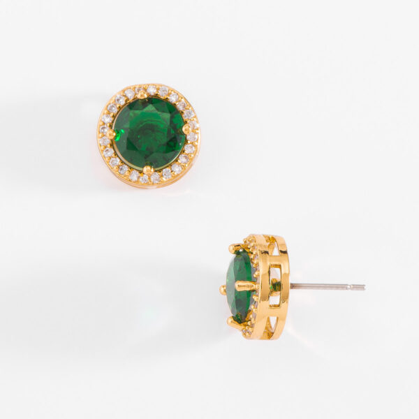 Aretes de Oro con Diamonice Esmeralda