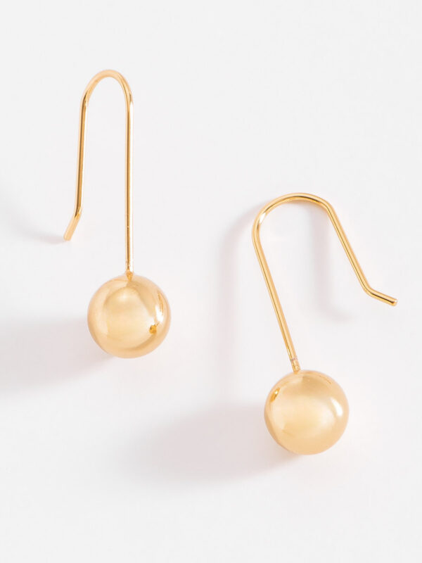 307302-O-08-SP Pendientes de oro de 18k esféricos pequeños