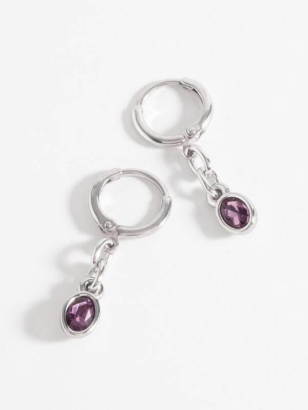 308280-BB-00-LA Aretes de piedra Amatista en baño de platino