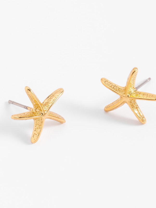 309005-O-00-SP Aretes en baño de oro diseño estrella de mar
