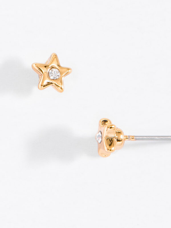 424552L Aretes en forma de estrella con baño de oro