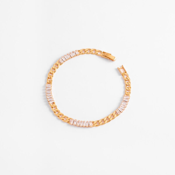Pulsera de cadena en baño de oro con piedra Diamonice®