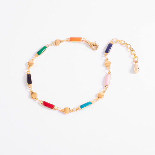 Pulsera multicolor con baño de oro